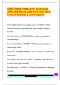 IICRC Water Restoration Technician  2025&sol;2026 Exam Questions with 100&percnt;  Correct Answers &vert; Latest Update