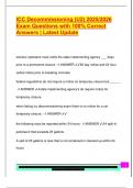 ICC Decommissioning &lpar;U2&rpar; 2025&sol;2026  Exam Questions with 100&percnt; Correct  Answers &vert; Latest Update