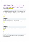 CRST 290 Final Exam &vert; Questions and Answers &vert; 2025 Update &vert; 100&percnt; Correct