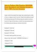 Intro to Python &lpar;OA&rpar; Practice 2025&sol;2026  Exam Questions and Detailed Answers &vert;  Get it 100&percnt; Correct Answers