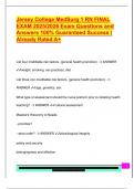 Jersey College MedSurg 1 RN FINAL  EXAM 2025&sol;2026 Exam Questions and  Answers 100&percnt; Guaranteed Success &vert;  Already Rated A&plus;