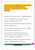 Journeyman and Master Plumbing Exam  Question Bank 2025&sol;2026 Exam  Questions and Answers &vert; A&plus; Score  Assured 