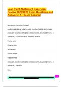 Lead Paint Abatement Supervisor  Review 2025&sol;2026 Exam Questions and  Answers &vert; A&plus; Score Assured