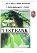Clinical Nursing Skills and Techniques &ndash; Perry 11th Edition &ndash; Complete Test Bank &lpar;Chapters 1-43&rpar;&comma; Nursing Practice Exams
