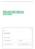 NURS 5355 FINAL EXAM 152 QUESTIONS WITH COMPLETE SOLUTIONS&excl;&excl;