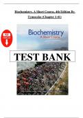 Test Bank for Biochemistry A Short Course 4th Edition by Tymoczko Chapter 1-41 