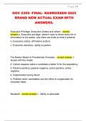 GOV 2305- FINAL- RASMUSSEN 2025  BRAND NEW ACTUAL EXAM WITH  ANSWERS&period;