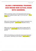 KLOSE LYMPHEDEMA TRAINING  2025 BRAND NEW ACTUAL EXAM  WITH ANSWERS&period;