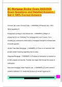 BC Mortgage Broker Exam 2025&sol;2026  Exam Questions and Detailed Answers &vert;  Get it 100&percnt; Correct Answers