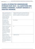CLASS A&sol;B OPERATOR UNDERGROUND  STORAGE EXAM 2025 &vert; ALL QUESTIONS AND  CORRECT ANSWERS &vert; ALREADY GRADED A&plus; &vert;  VERIFIED ANSWERS