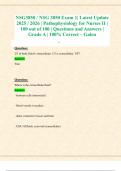 NSG3850 &sol; NSG 3850 Exam 1&vert; Latest Update 2025 &sol; 2026 &vert; Pathophysiology for Nurses II &vert; 100 out of 100 &vert; Questions and Answers &vert; Grade A &vert; 100&percnt; Correct &ndash; Galen