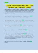 Traffic School  Bundled Exam Questions WITH  CORRECT Answers