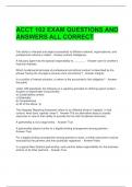 ACCT 102 EXAM QUESTIONS AND ANSWERS ALL CORRECT