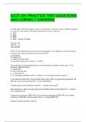ACCT 201 PRACTICE TEST QUESTIONS AND CORRECT ANSWERS 