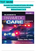 TEST BANK Paramedic Care&colon; Principles & Practice&comma; 6th edition Volume 1&colon; Introduction to Advanced Pre-hospital Care &lpar;Bledsoe&rpar; Chapter 1 to 15