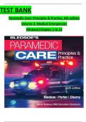 TEST BANK Paramedic Care&colon; Principles & Practice&comma; 6th edition Volume 3&colon; Medical Emergencies &lpar;Bledsoe&rpar; Chapter 1 to 13