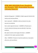OPM 3000 2025&sol;2026 Exam Questions  and Answers 100&percnt; Guaranteed Success  &vert; Already Rated A&plus;
