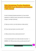 Peds Hematology Practice Questions  2025&sol;2026 Exam Questions and Answers  &vert; 100&percnt; Solved