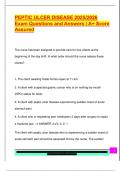 PEPTIC ULCER DISEASE 2025&sol;2026  Exam Questions and Answers &vert; A&plus; Score  Assured 