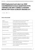 D352 Employment and Labor Law 2025 COMPREHENSIVE EXAM QUESTIONS WITH VERIFIED AND 100&percnt; CORRECT ANSWERS BRAND NEW EXAM ALREADY GRADED A&plus;&excl;&excl;