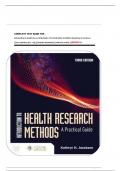 COMPLETE TEST BANK FOR &lowbar; Introduction to Health Research Methods&colon; A Practical Guide 3rd Edition by Kathryn H&period; Jacobsen &vert;&vert;ALL CHAPTERS &lpar;01 &ndash; 42&rpar; &vert;&vert;VERIFIED ANSWERS&vert;&vert;COMPLETE GUIDE &vert;&vert;GRADE A&plus;
