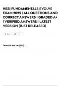 HESI FUNDAMENTALS EVOLVE EXAM 2025 &vert; ALL QUESTIONS AND CORRECT ANSWERS &vert; GRADED A&plus; &vert; VERIFIED ANSWERS &vert; LATEST VERSION &lpar;JUST RELEASED&rpar;