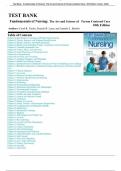 Test Bank Guide For Fundamentals Of Nursing &colon; The Art And Science Of Person-Centered Care Tenth &comma; North American Edition By Carol R&period; Taylor&comma; Pamela B Lynn & Jennifer L Bartlett ALL Chapters With Complete Answers & Explanation In Every Question