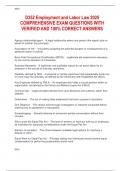 D352 Employment and Labor Law 2025 COMPREHENSIVE EXAM QUESTIONS WITH VERIFIED AND 100&percnt; CORRECT ANSWERS 