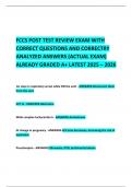   FCCS POST TEST REVIEW EXAM WITH CORRECT QUESTIONS AND CORRECTRY ANALYZED ANSWERS &lpar;ACTUAL EXAM&rpar; ALREADY GRADED A&plus; LATEST 2025 &ndash; 2026 