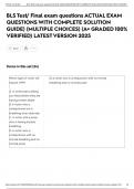 BLS Test&sol; Final exam questions ACTUAL EXAM QUESTIONS WITH COMPLETE SOLUTION GUIDE&rpar; &lpar;MULTIPLE CHOICES&rpar; &lpar;A&plus; GRADED 100&percnt; VERIFIED&rpar; LATEST VERSION 2025