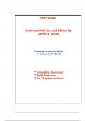 Test Bank for Business Analytics&comma; 3rd Edition by Evans &lpar;All Chapters included&rpar;