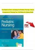 TEST BANK For Davis Advantage for Pediatric Nursing&colon; Critical Components of Nursing Care&comma; 3rd Edition by Kathryn Rudd&comma; Complete Chapter's 1 - 22&comma; 100 &percnt; Verified
