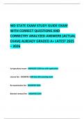 MD STATE EXAM STUDY GUIDE EXAM WITH CORRECT QUESTIONS AND CORRECTRY ANALYZED ANSWERS &lpar;ACTUAL EXAM&rpar; ALREADY GRADED A&plus; LATEST 2025 &ndash; 2026