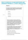 HESI 101 MODULE 3 EXAM QUESTIONS AND  ANSWERS GRADED A&plus; LATEST UPDATE 2025 