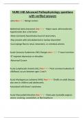 NURS 548 Advanced Pathophysiology questions with verified answers
