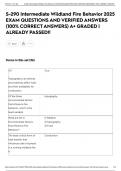S-290 Intermediate Wildland Fire Behavior 2025 EXAM QUESTIONS AND VERIFIED ANSWERS &lpar;100&percnt; CORRECT ANSWERS&rpar; A&plus; GRADED &vert; ALREADY PASSED&excl;&excl;