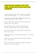 FIREFIGHTER HAZMAT OPS TEST FINAL EXAM 