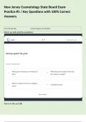 New Jersey Cosmetology State Board Exam Practice &num;1 &sol; Key Questions with 100&percnt; Correct Answers&period;