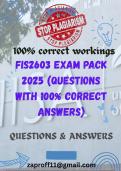 FIS2603 - EXAM PACK 2025 - FIS2603 PAST EXAM QUESTIONS WITH ANSWERS