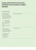 NJ REAL ESTATE PRACTICE EXAM 2021 &sol; STRATEGIES OF KEY QUIZZES & CORRECT ANSWERS&period;
