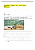  Online Practice Quiz for Professional Education &vert; Comprehensive Question Set with Correct Answers