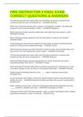 FIRE INSTRUCTOR 2 FINAL EXAM CORRECT QUESTIONS & ANSWERS