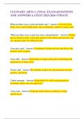 CULINARY ARTS 1- FINAL EXAM QUESTIONS AND ANSWERS LATEST 2025-2026 UPDATE