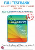 Test bank for High Acuity Nursing 7th Edition by Kathleen Dorman Wagner Melanie Hardin-Pierce Darlene Welsh