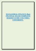 Managerial Finance &lpar;BUSI 570&rpar; Final Exam with Verified Solutions &vert; Columbia University 2024&ndash;2025 Guide