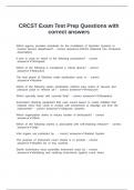 CRCST Exam Test Prep Questions with correct answers