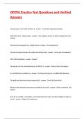 OPOTA Practice Test Questions and Verified Answers