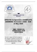 DPR3706 Assignment 3 (COMPLETE ANSWERS) Semester 1 2025 - DUE 19 May 2025; 100% trusted ,comprehensive and complete reliable solution with clear explanation