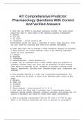 ATI Comprehensive Predictor&colon; Pharmacology Questions With Correct And Verified Answers