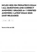 NCLEX HESI RN PEDIATRICS EXAM &vert; ALL QUESTIONS AND CORRECT ANSWERS &vert; GRADED A&plus; &vert; VERIFIED ANSWERS &vert; LATEST EXAM 2025 &lpar;JUST RELEASED&rpar;